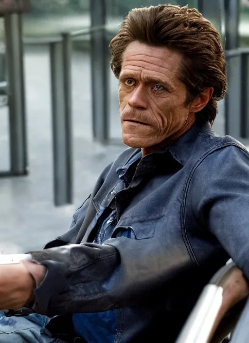 Image similar to film still of Willem Dafoe as Martin Riggs in Lethal Weapon, 4k
