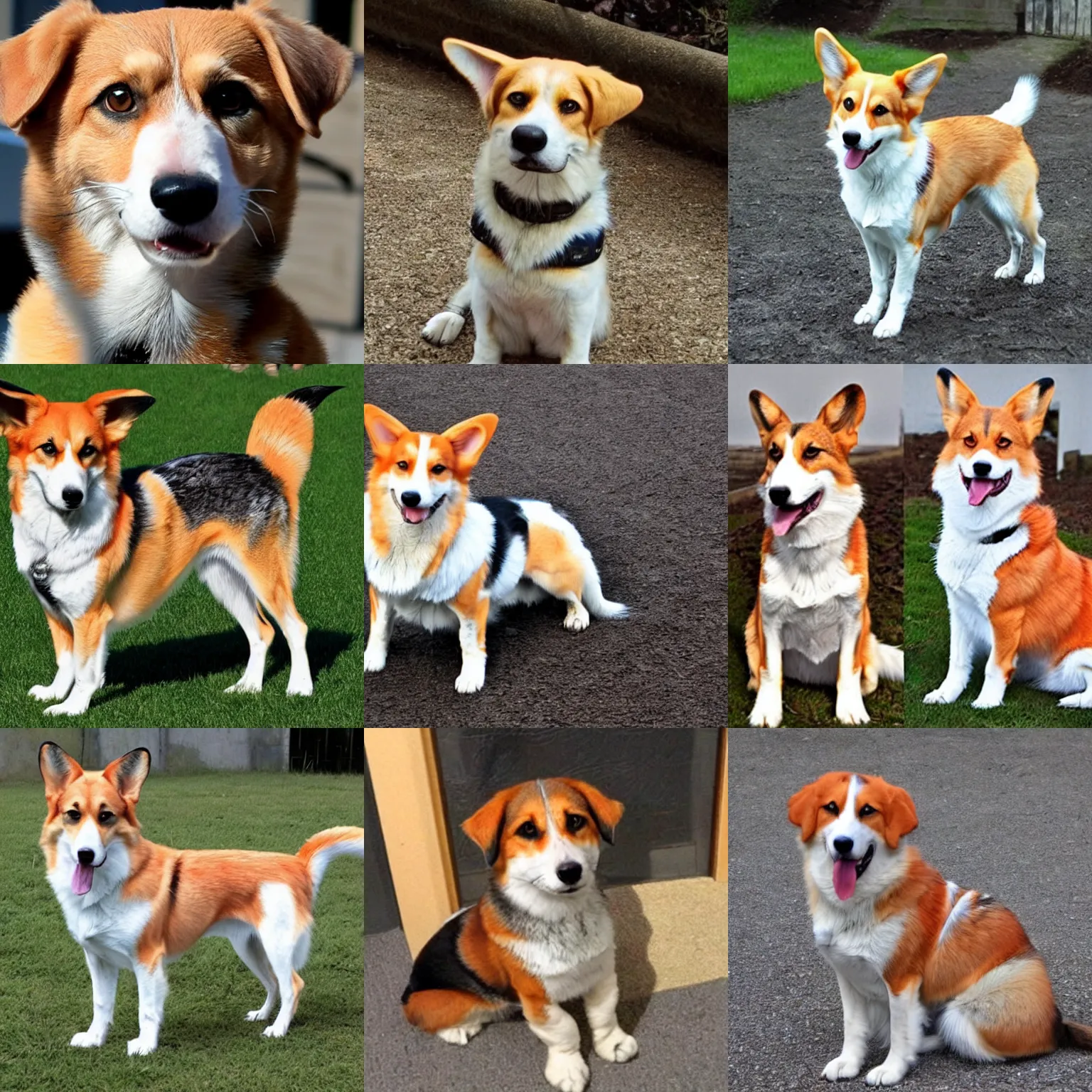 Prompt: foxhound corgi dog, short hair