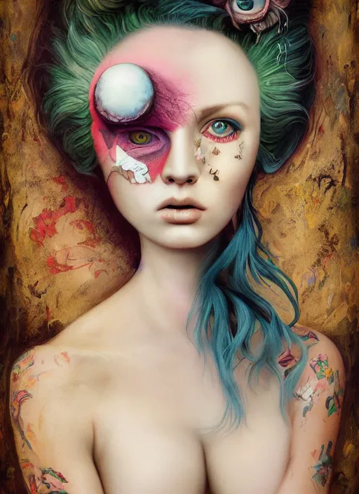 Image similar to pop surrealism, lowbrow art, realistic sylvester stallone painting, japanese street fashion, hyper realism, muted colours, rococo, natalie shau, loreta lux, tom bagshaw, mark ryden, trevor brown style,