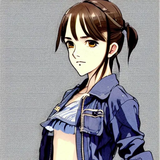 Image similar to a beautiful! boyish! emma watson alluring gravure! model, wearing japanese hiphop school girl outfit with mayan pattern and native style, aztec street fashion, botw style, gapmoe yandere grimdark, trending on pixiv fanbox, painted by greg rutkowski makoto shinkai takashi takeuchi studio ghibli, akihiko yoshida