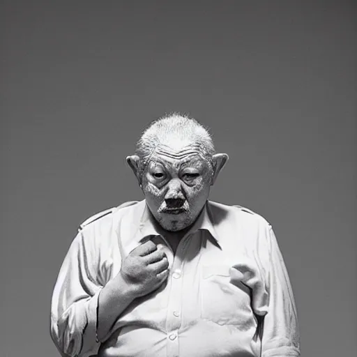 Image similar to old man in hitch by joongwon charles jeong, tjalf sparnaay, gottfried helnwein, roberto bernardi, emanuele dascanio, robin eley