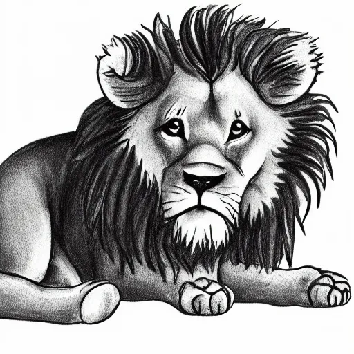 Image similar to lion baby illustration artwork in drawing style