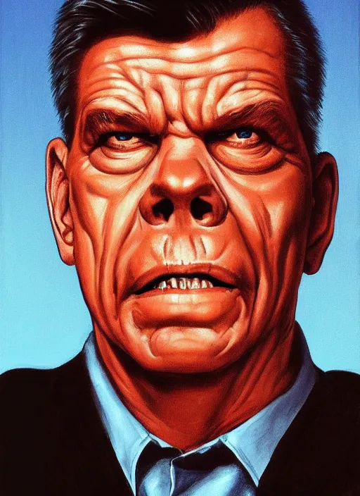 Prompt: portrait of Tom Atkins in Night of the Creeps (1986), highly detailed, centered, solid color background, digital painting, artstation, concept art, smooth, sharp focus, illustration, Jason Edmiston, donato giancola, Joseph Christian Leyendecker, Les Edwards, Ed Repka, WLOP, Artgerm