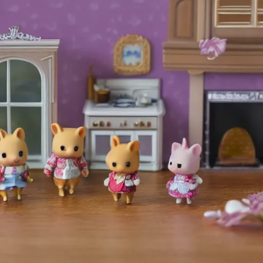 Image similar to The Sylvanian family in an empty house because everything is expensive