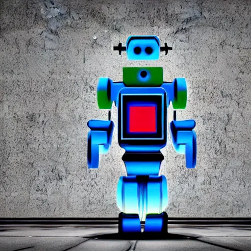 Image similar to optical illusion of robot, full colors hd