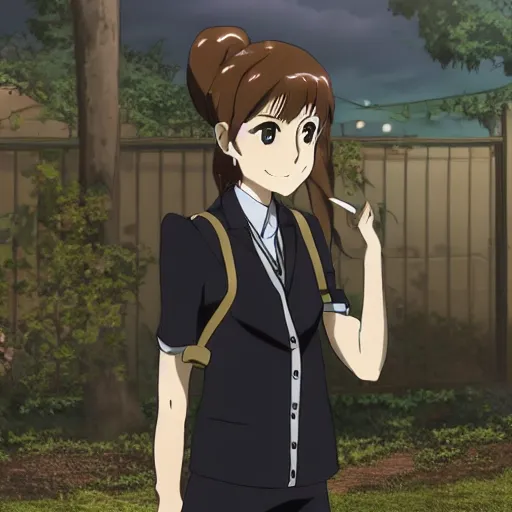 Image similar to still of clara oswald from makoto shinai anime