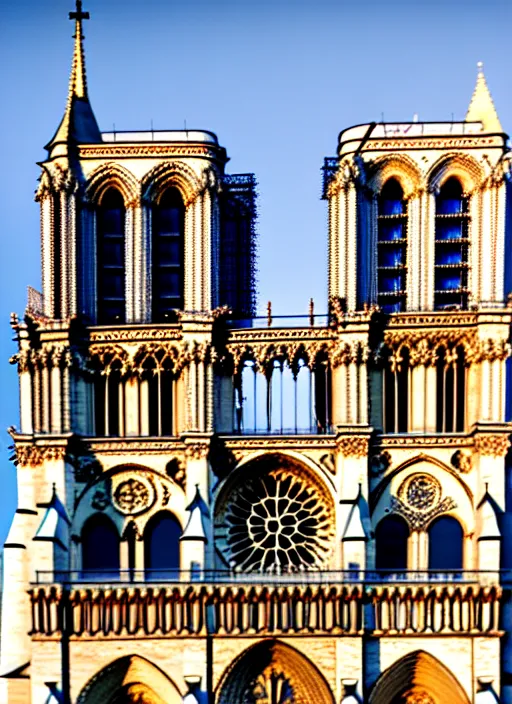 Image similar to contemporary notre dame by bjarke ingels group, modern architecture, 4 k, high detailed photography, 5 0 mm lens, depth of field, cinematic