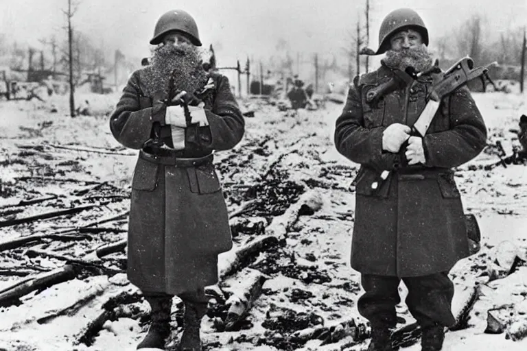 Image similar to santa claus in world war two