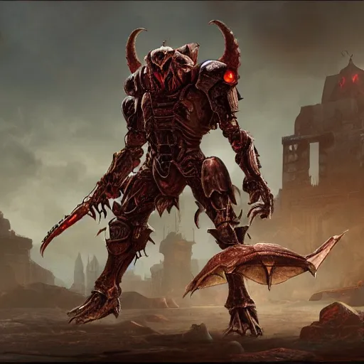 Image similar to armored insect monster from doom eternal