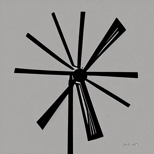 Prompt: Windmill, Bauhaus illustration. Award winning.