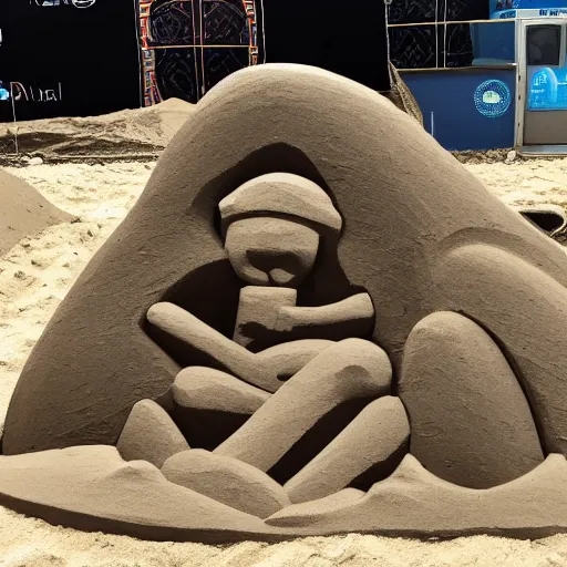 Prompt: a sand sculpture of the dark star