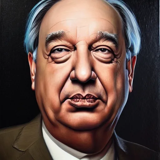 Image similar to ultra realistic portrait painting of Antonio Guterres , painted by Tristan Eaton Stanley Artgerm and Tom Bagshaw