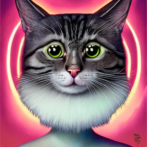 Image similar to Forestpunk cat portrait Pixar style, by Tristan Eaton Stanley Artgerm and Tom Bagshaw