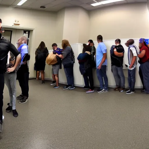 Image similar to Gopro footage of me standing in line in the DMV, POV