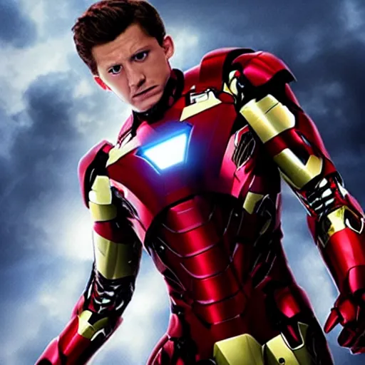 Prompt: tom holland as iron man