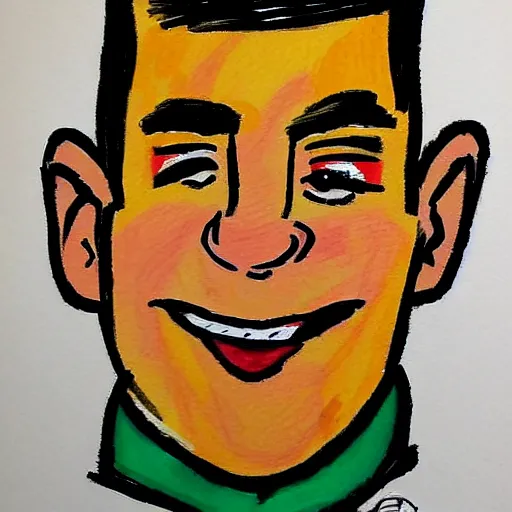 Image similar to a badly drawn picture of max verstappen, caricature, crayon art, bad, beginner art