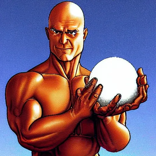 Prompt: Mr Clean pondering his Orb by Todd Lockwood