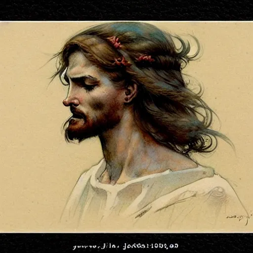 Image similar to (((((1950s Jesus . muted colors.))))) by Jean-Baptiste Monge !!!!!!!!!!!!!!!!!!!!!!!!!!!