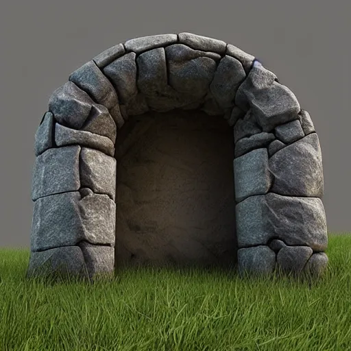 Prompt: stone portal, 3 d art, blender, realistic, by digital artist,