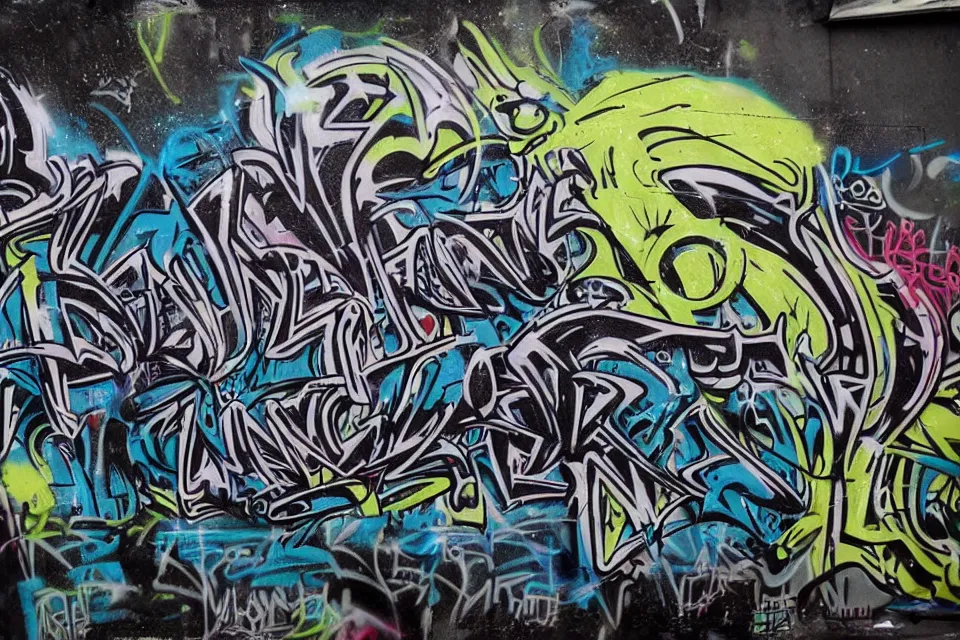 Prompt: alien typography and graffiti