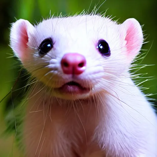 Image similar to ferret wearing clown makeup