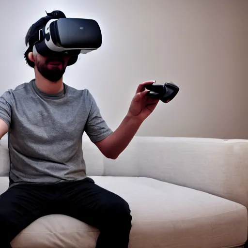 Image similar to Man playing VR after the end of the world