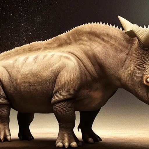 Image similar to Elon Musk as a rhinosaurus