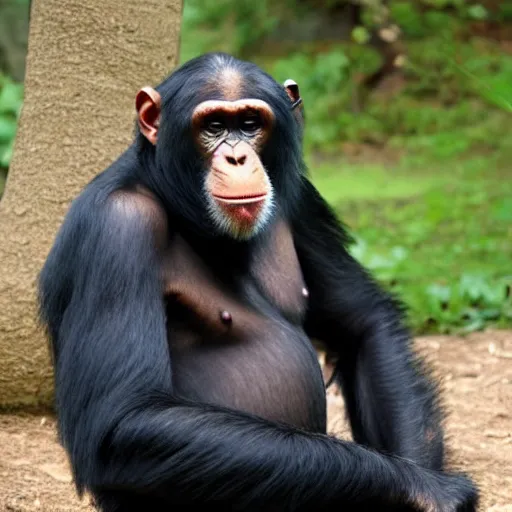 Prompt: chimpanzee obese