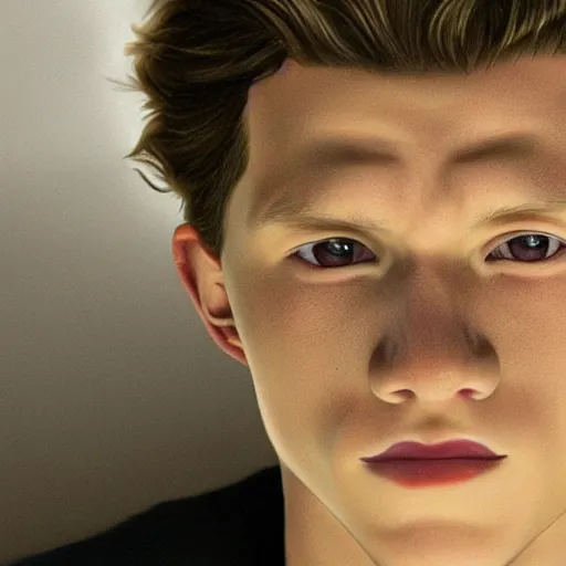 Prompt: tom holland close up face, photorealistic