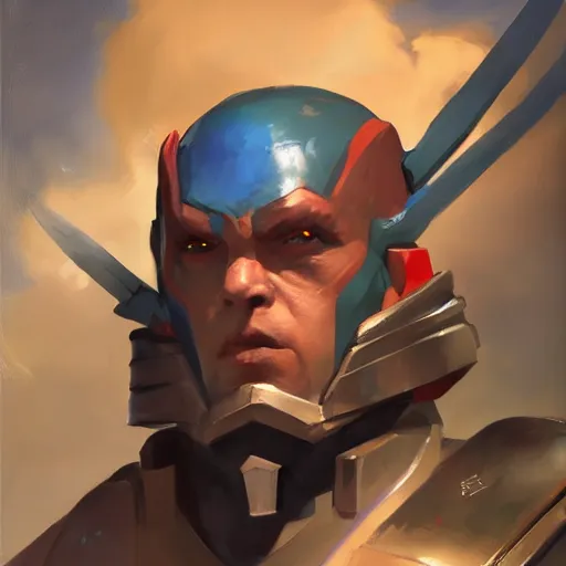 Image similar to greg manchess portrait painting of partially armored yondu udonta as overwatch character, medium shot, asymmetrical, profile picture, organic painting, sunny day, matte painting, bold shapes, hard edges, street art, trending on artstation, by huang guangjian and gil elvgren and sachin teng