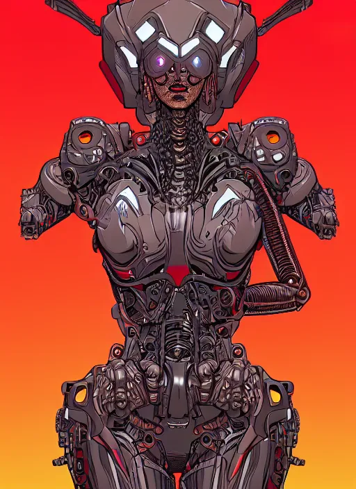 Prompt: portrait of a cyborg dragon woman by Laurie Greasley, biomechanical, hyper detailled, trending on artstation