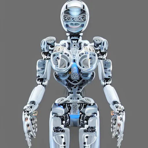 Image similar to biometric humanoid robot, intricate detail, cyber and mechanical