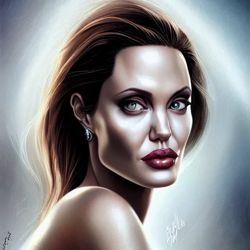 Image similar to portrait of angelina jolie by charlie bowater