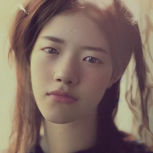 Image similar to a portrait photo of a beautiful young woman who looks like a korean mary elizabeth winstead