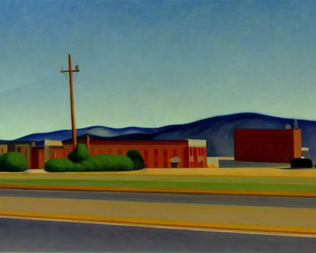 Image similar to a stunning painting of susanville california by edward hopper, award winning art