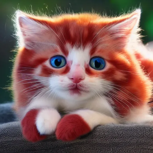 Prompt: adorable crimson kitten