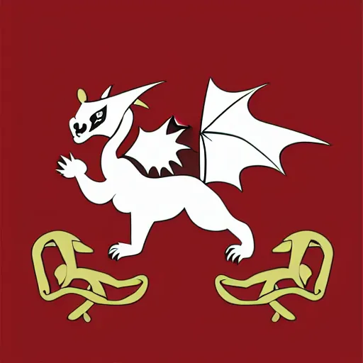 Image similar to vector art of welsh dragon and cute panda mixed, intercrossed, chimera, welsh flag, adobe illustrator