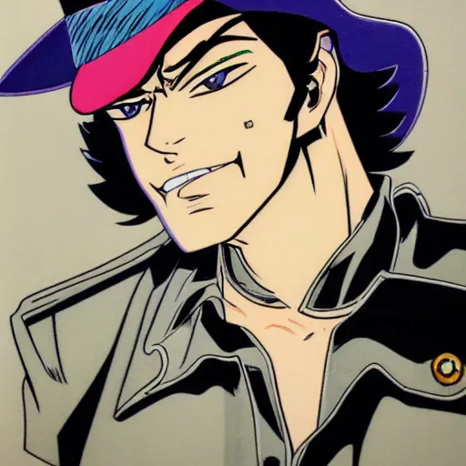 Prompt: Jotaro Kujo drawn by Yoshikazu Yasuhiko