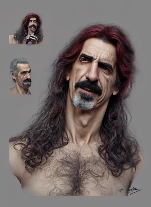 Image similar to frank zappa, digital artwork by artgerm and lily abdullina, wpol and sarasti, donato giancola and android jones, artstation