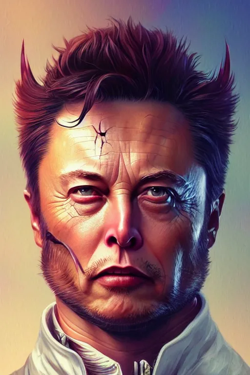 Image similar to elon musk as wolverine, realistic portrait, symmetrical, highly detailed, digital painting, artstation, concept art, smooth, sharp focus, illustration, cinematic lighting, art by artgerm and greg rutkowski and alphonse mucha