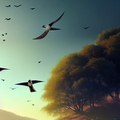 birds flying away wallpaper