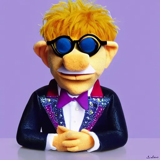 Image similar to elton john as a muppet