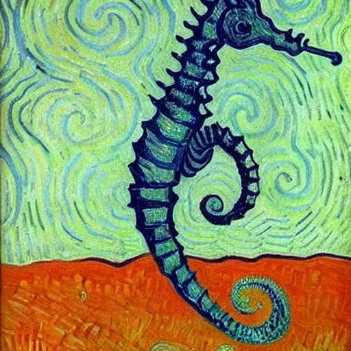 Prompt: seahorse by Vincent van Gogh