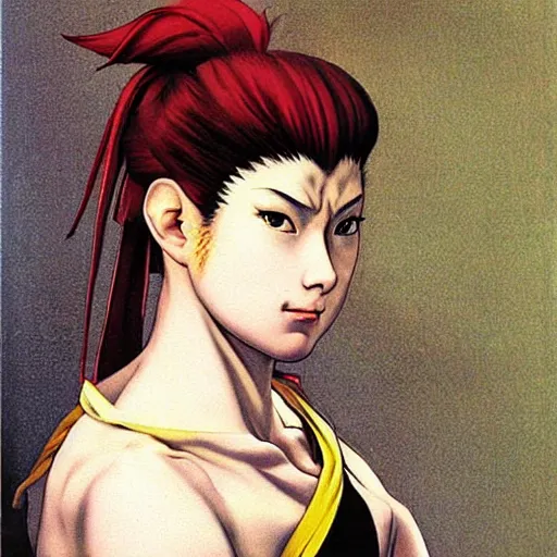 Prompt: sakura from streetfighter, beautiful, cute, painting by caravaggio, highly detailed, complex