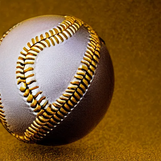 Prompt: photo of a gold metal baseball, studio lighting