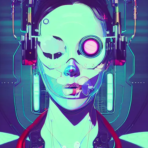 Image similar to a digital painting of a woman with her eyes closed, cyberpunk art by james jean, cgsociety, retrofuturism, anime aesthetic, chromatic, iridescent