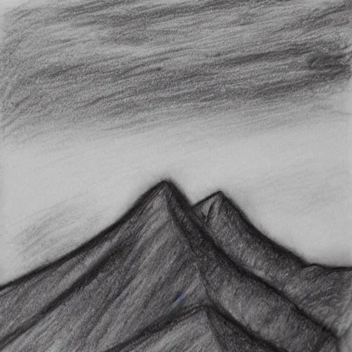 Image similar to charcoal pencil sketch of mountains, lower third, high contrast, black and white