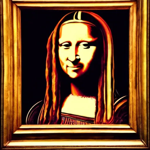 Image similar to portrait painting of monalisa in the style of jean-Michel Basquiat