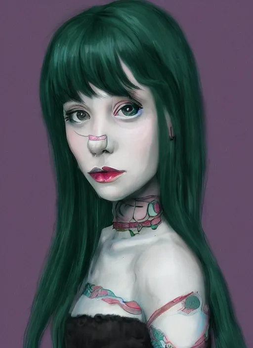 Prompt: alternative girl portrait by xsullo