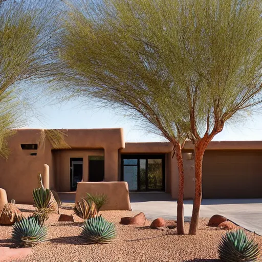 Image similar to modern arizona home, exterior, adobe style